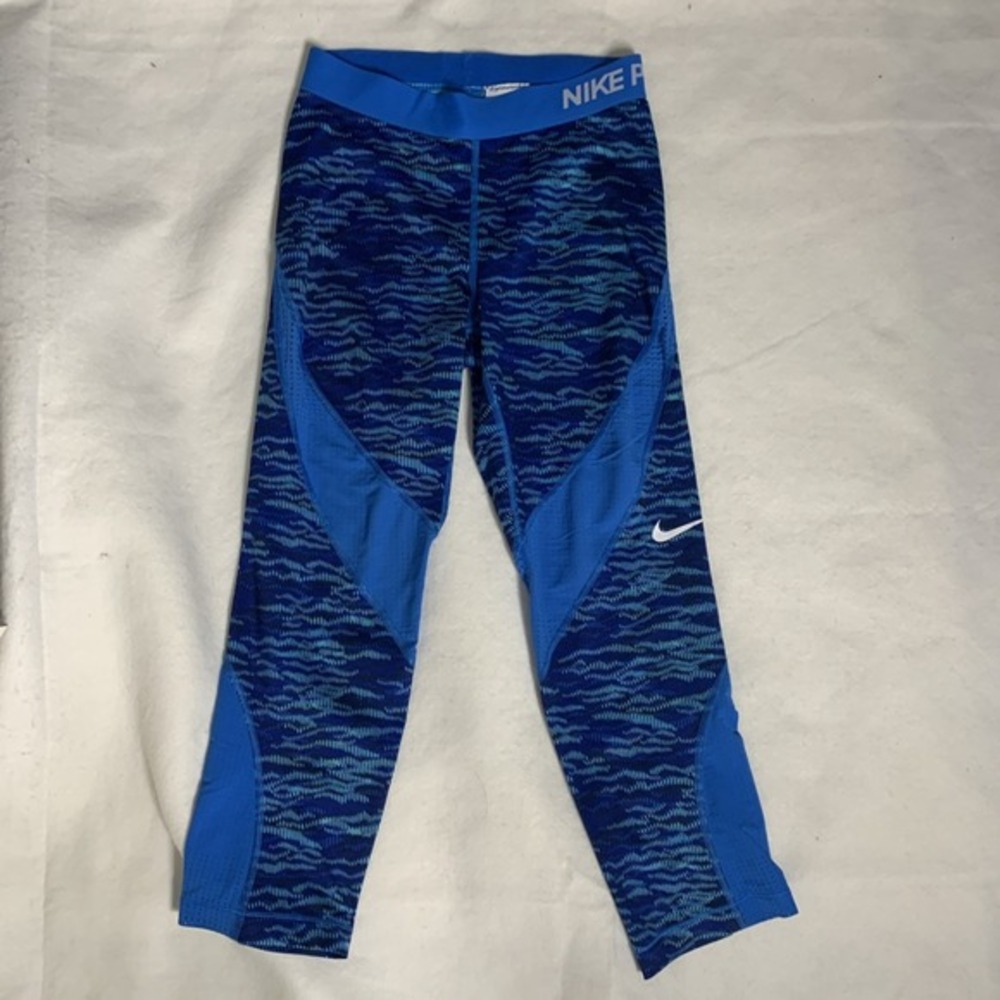 Nike Pro Hypercool Reflect Capri‎ Leggings Women's Size Small Blue Training